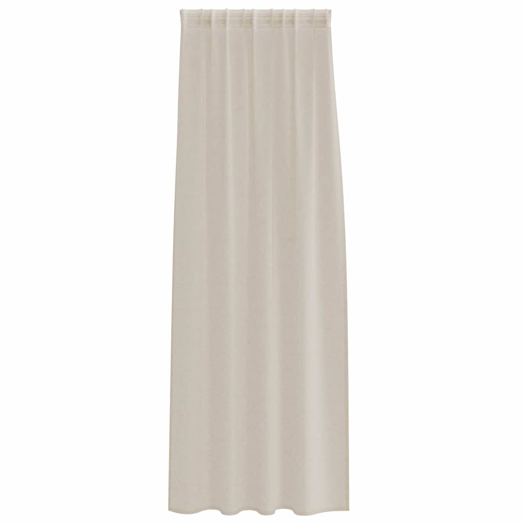 Voile zavjesa sa zavjesama 2 pcs Pijesak 245 x 140 cm Poliester