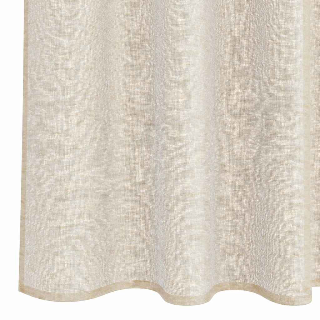 Voile zavjesa sa zavjesama 2 pcs Pijesak 260 x 140 cm Poliester