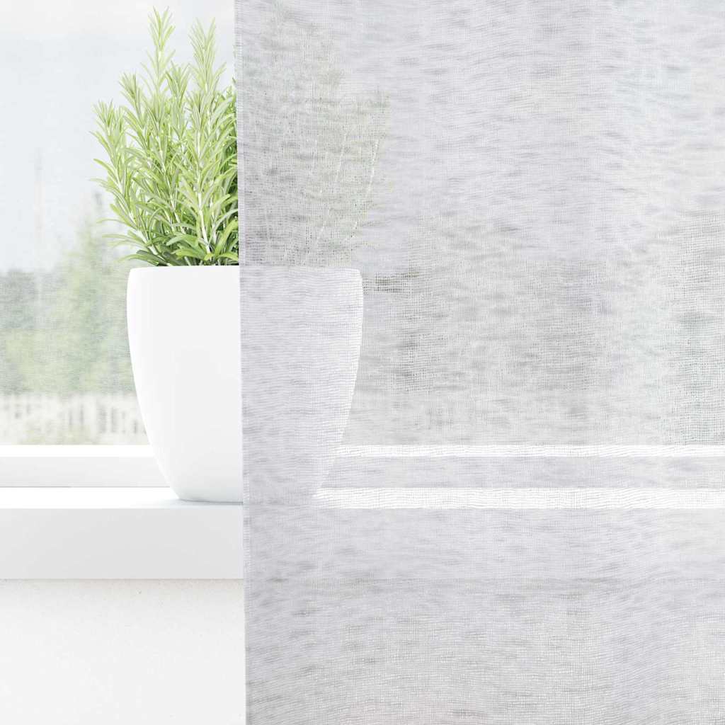 Voile zavjesa 2 pcs Svijetlo siva 175 x 140 cm Poliester
