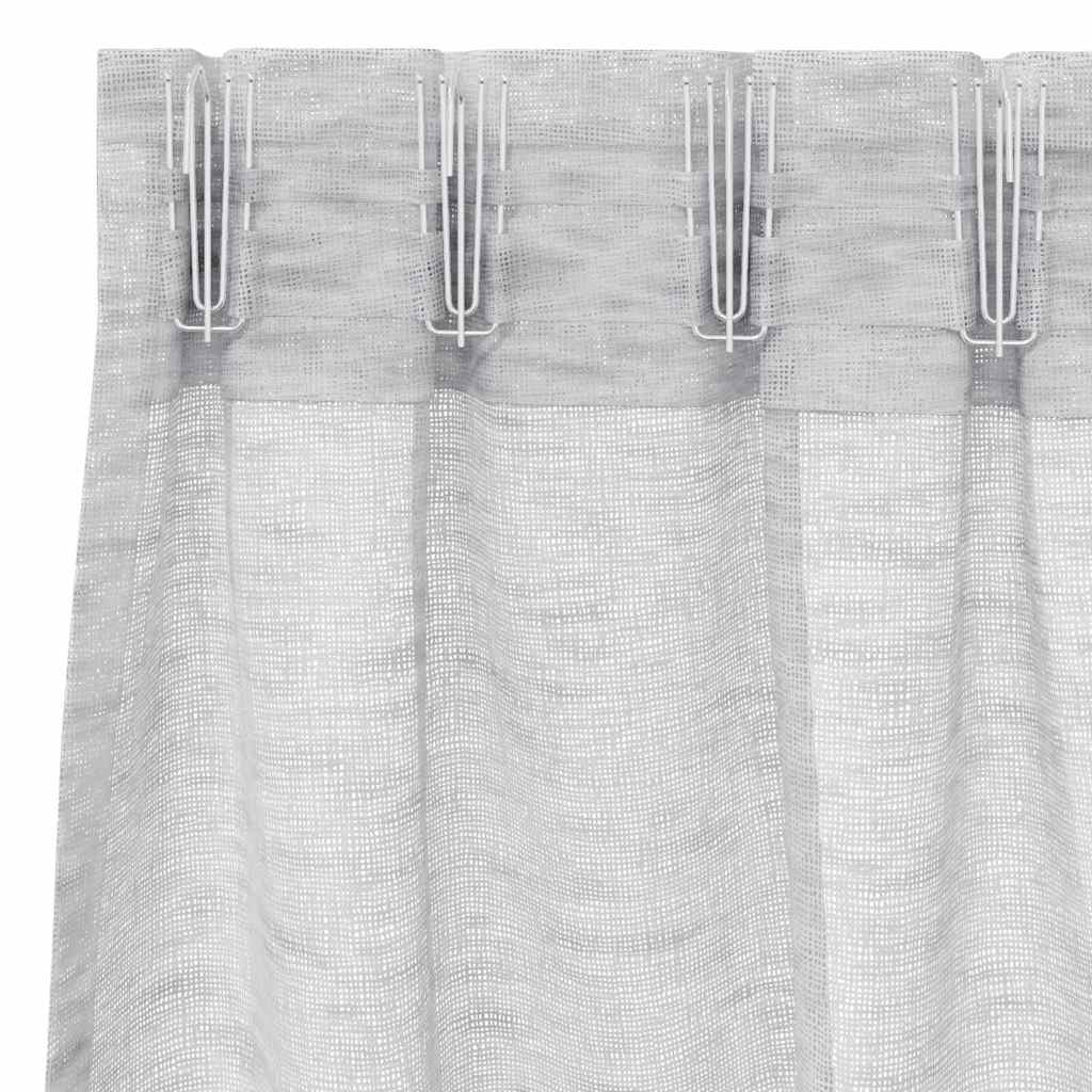 Voile zavjesa 2 pcs Svijetlo siva 225 x 140 cm Poliester