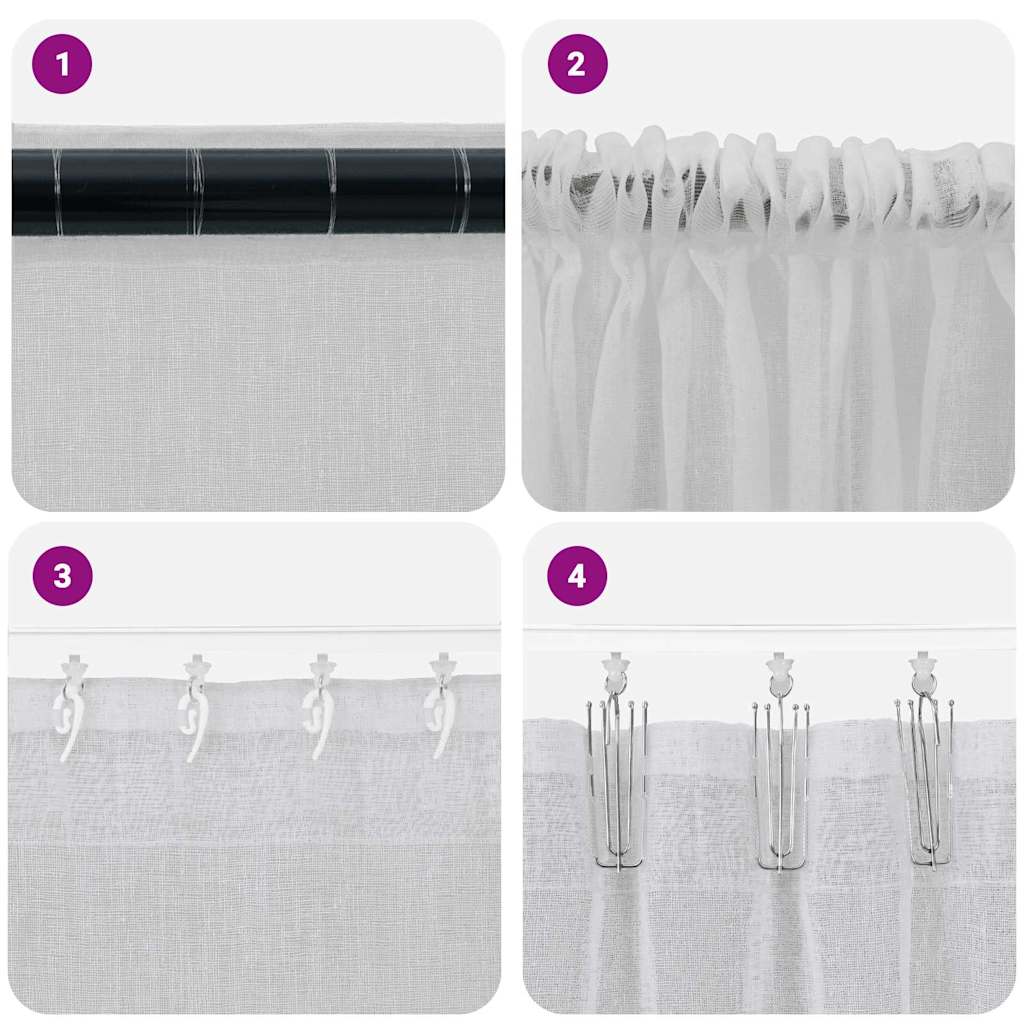 Voile zavjesa 2 pcs Svijetlo siva 245 x 140 cm Poliester