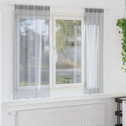 Voile zavjesa 2 pcs Tamno siva 175 x 140 cm Poliester