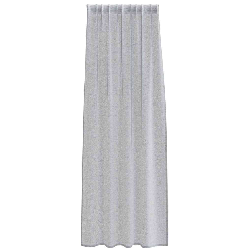 Voile zavjesa 2 pcs Tamno siva 245 x 140 cm Poliester