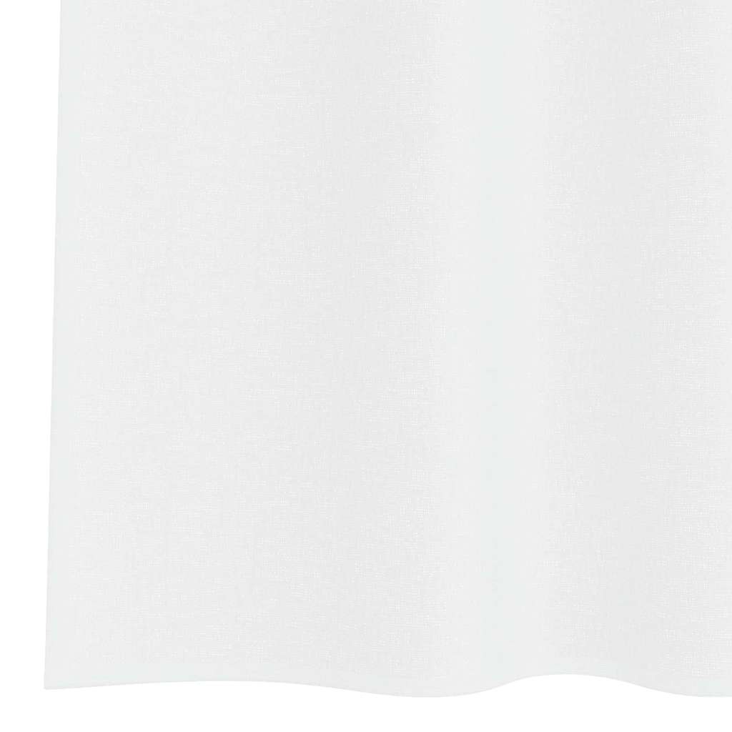 Voile zavjesa sa zavjesama 2 pcs Bijelo 245 x 140 cm Poliester
