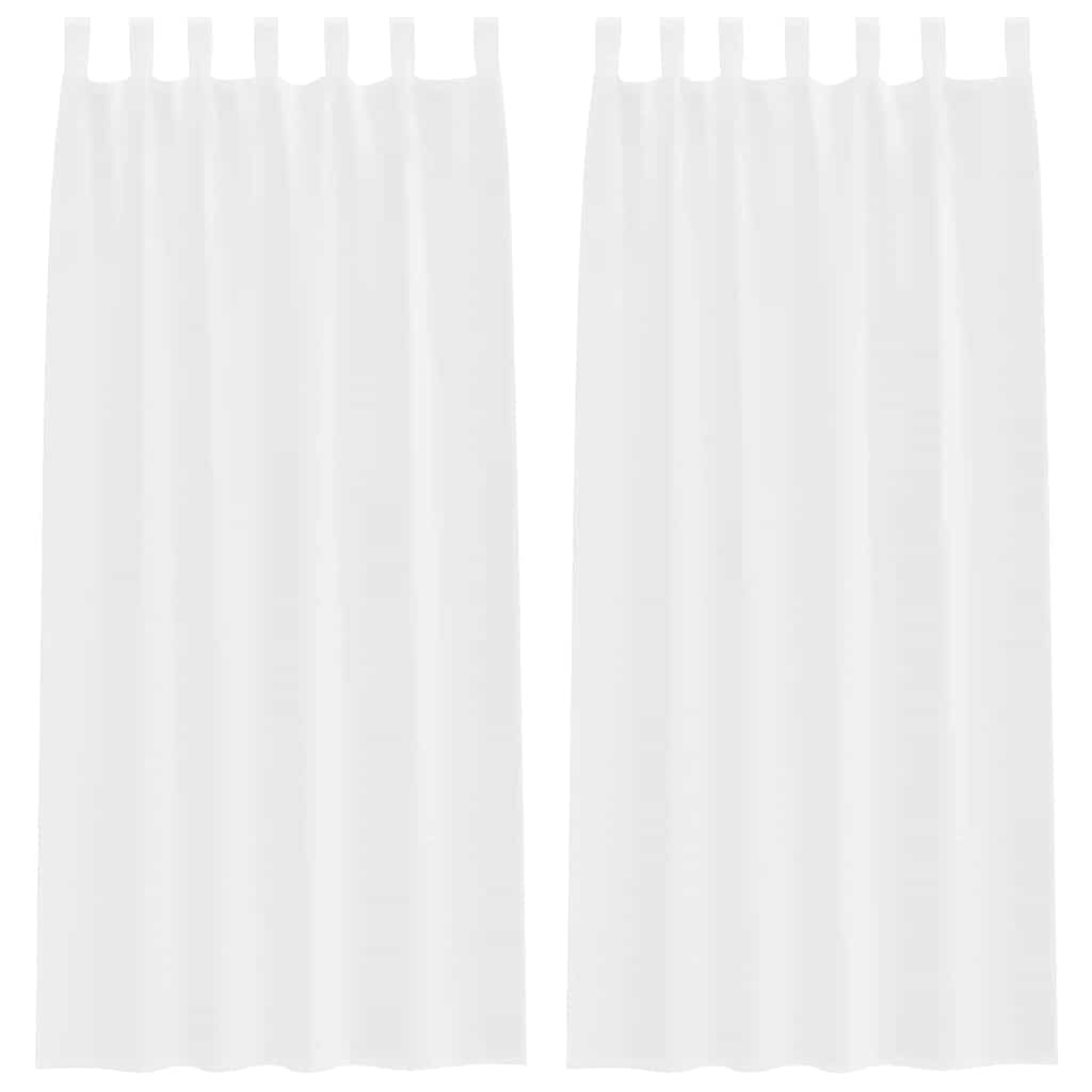 Voile zavjesa sa zavjesama 2 pcs Bijelo 260 x 140 cm Poliester