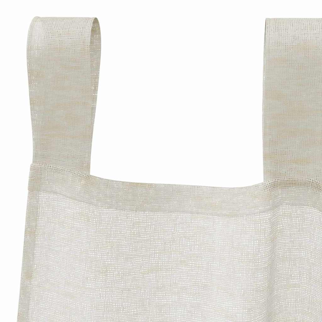 Voile zavjesa sa zavjesama 2 pcs Krema 245 x 140 cm Poliester