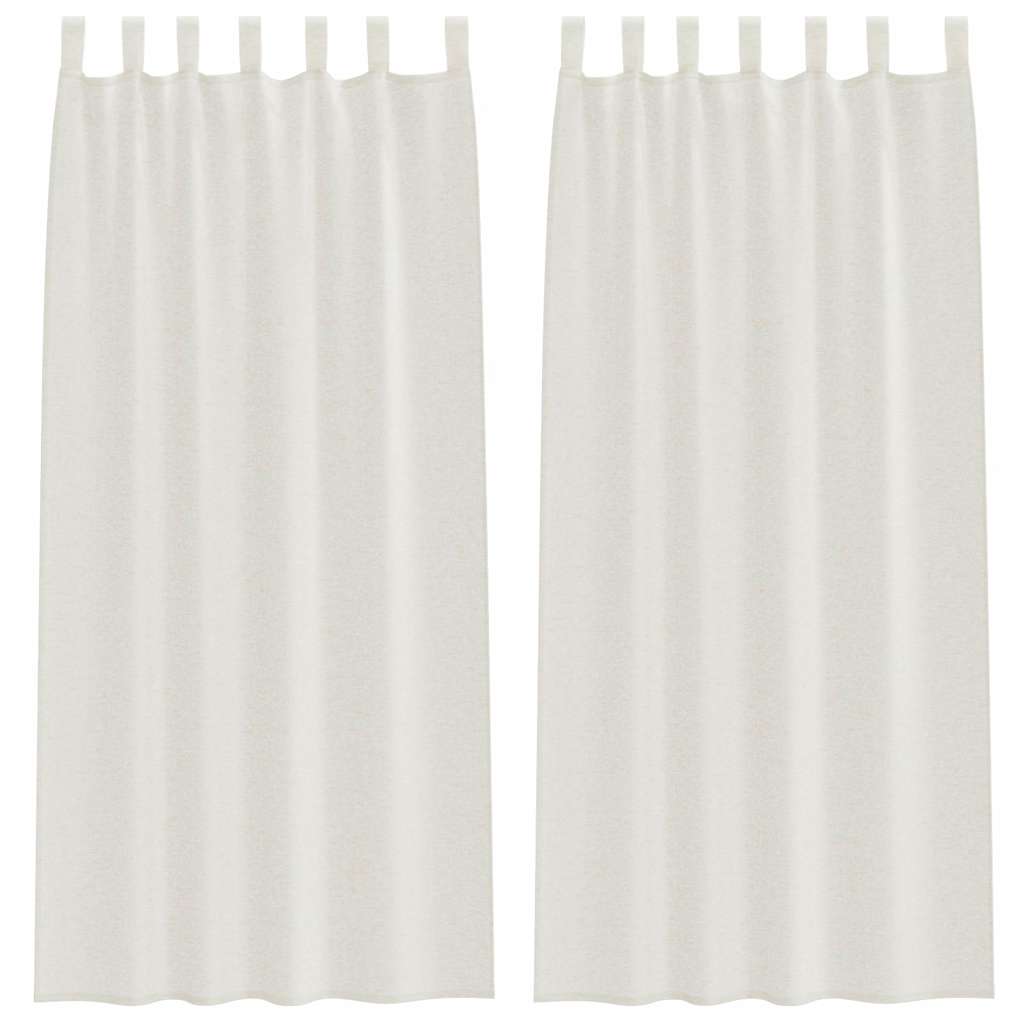 Voile zavjesa sa zavjesama 2 pcs Krema 245 x 140 cm Poliester