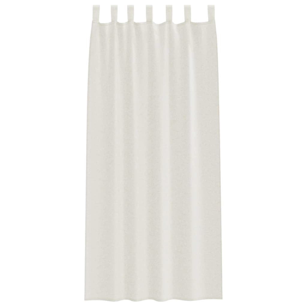 Voile zavjesa sa zavjesama 2 pcs Krema 245 x 140 cm Poliester