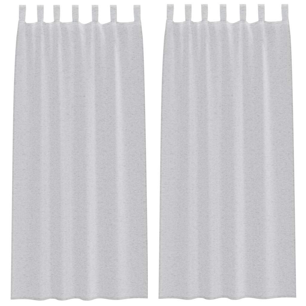 Voile zavjesa 2 pcs Svijetlo siva 225 x 140 cm Poliester