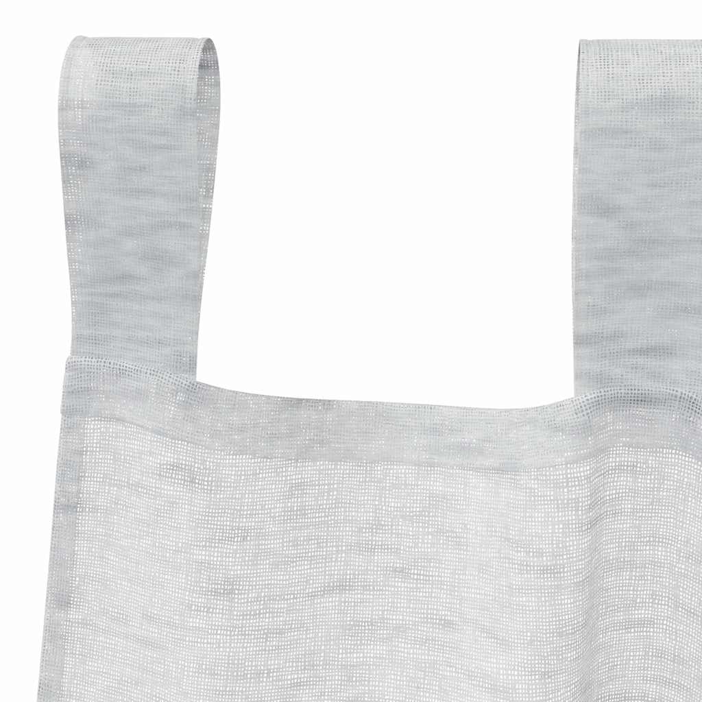 Voile zavjesa 2 pcs Svijetlo siva 245 x 140 cm Poliester