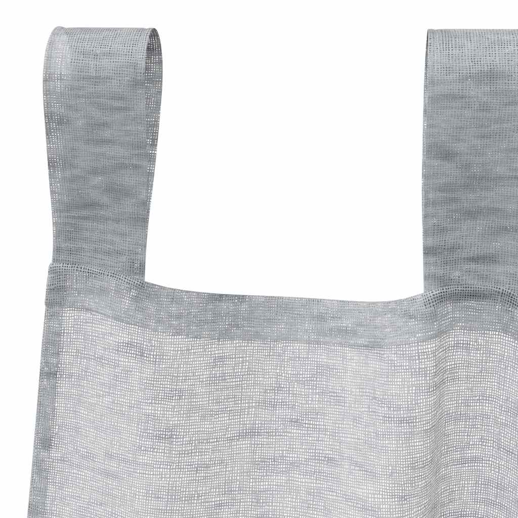 Voile zavjesa 2 pcs Tamno siva 225 x 140 cm Poliester