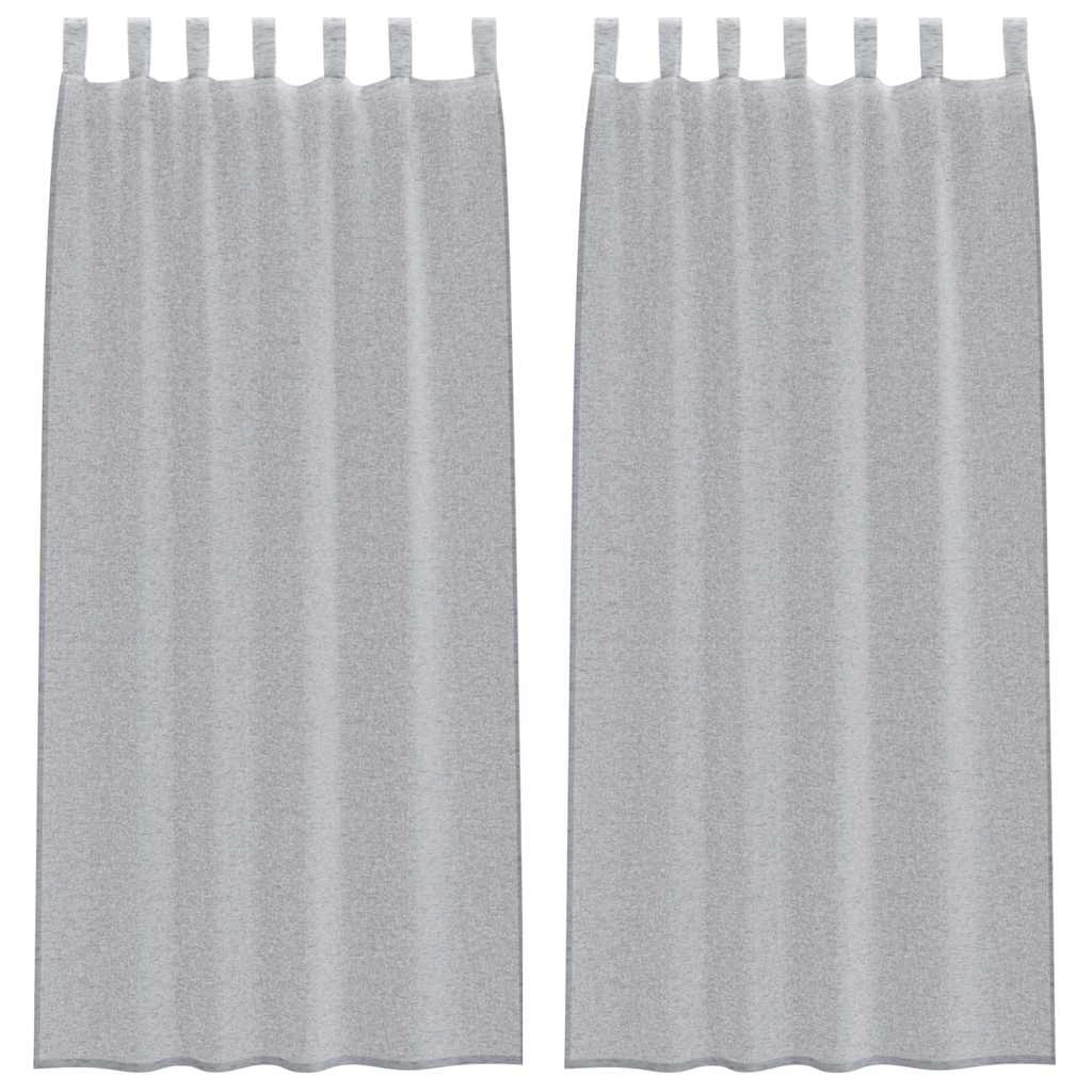 Voile zavjesa 2 pcs Tamno siva 225 x 140 cm Poliester
