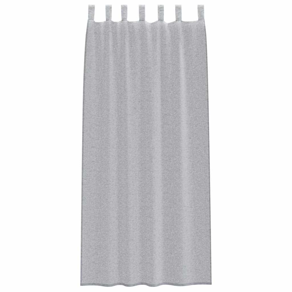 Voile zavjesa 2 pcs Tamno siva 225 x 140 cm Poliester