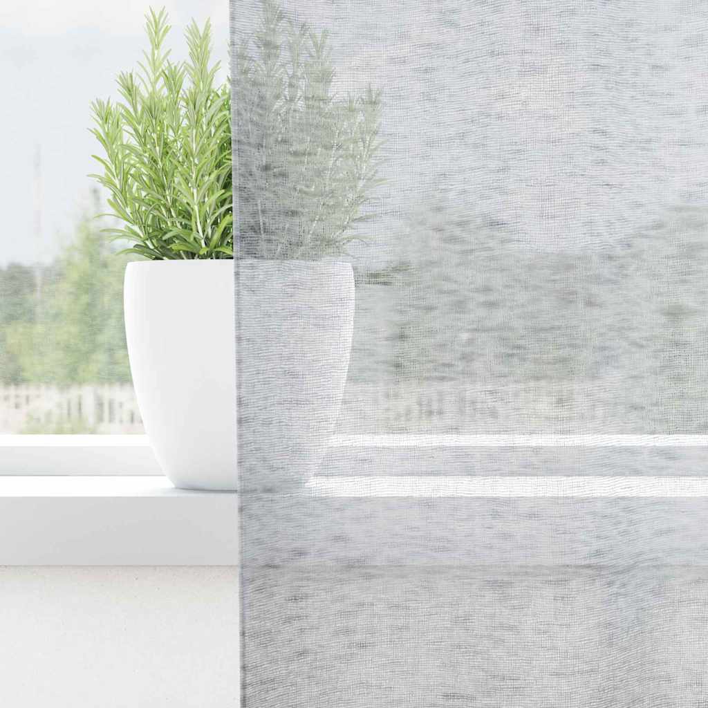 Voile zavjesa 2 pcs Tamno siva 260 x 140 cm Poliester