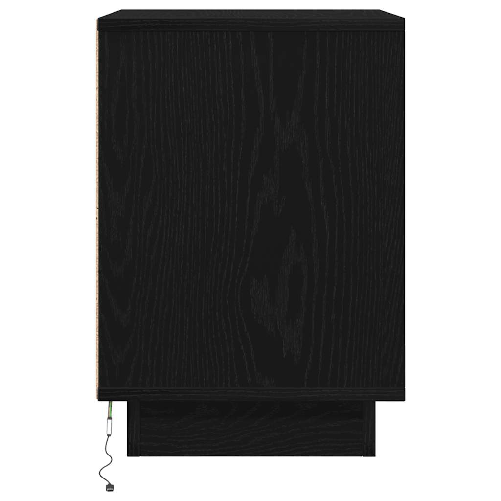 Noćni ormarići s LED svjetlima 2 kom crni 38x34x50 cm