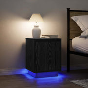 Noćni ormarići s LED svjetlima 2 kom crni 38x34x50 cm