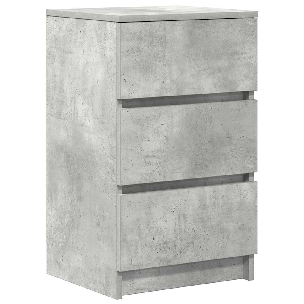 Noćni ormarić s 3 ladice beton siva 39x35x65 cm