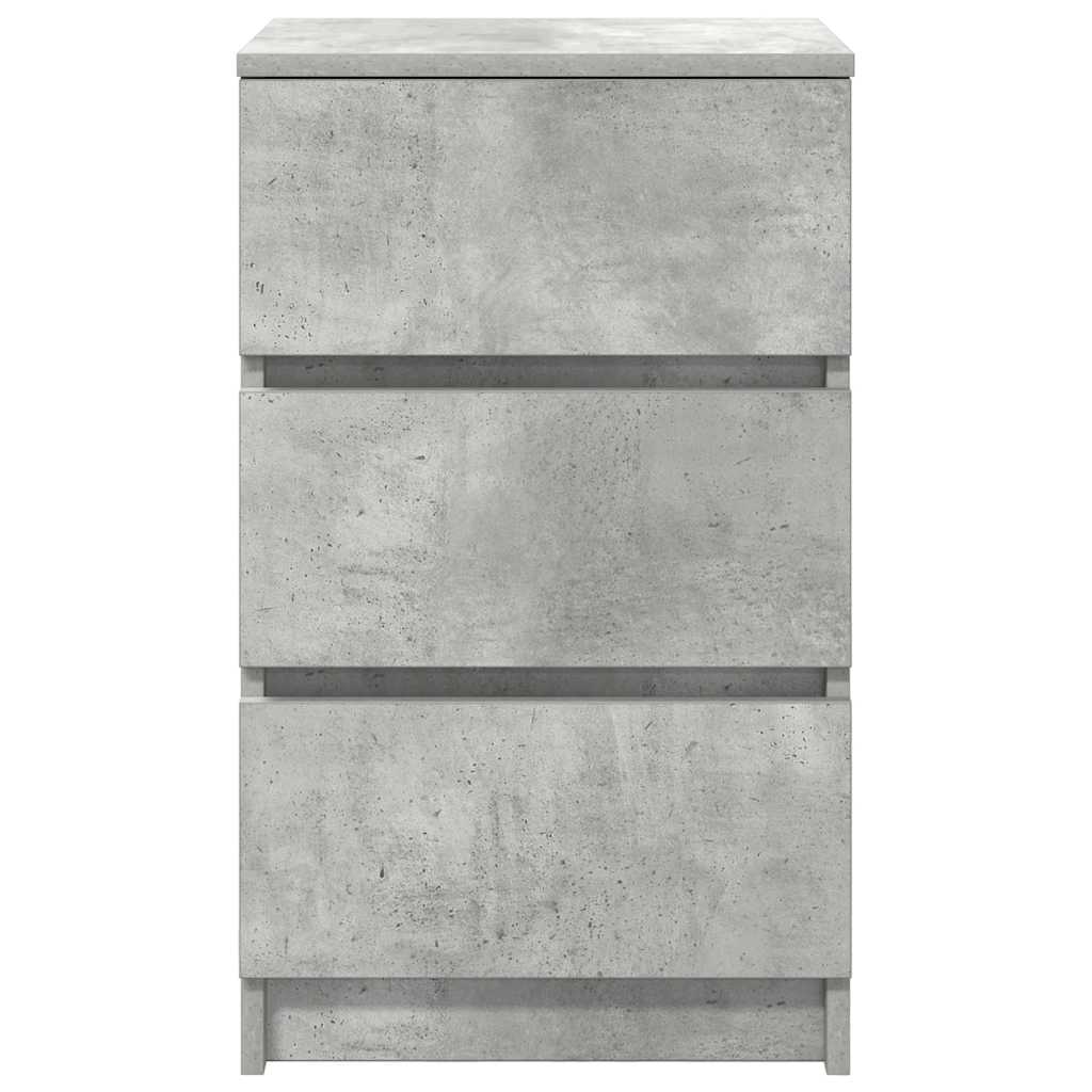 Noćni ormarić s 3 ladice beton siva 39x35x65 cm
