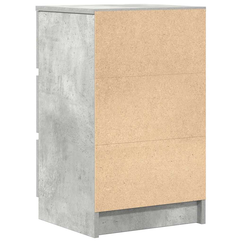 Noćni ormarić s 3 ladice beton siva 39x35x65 cm