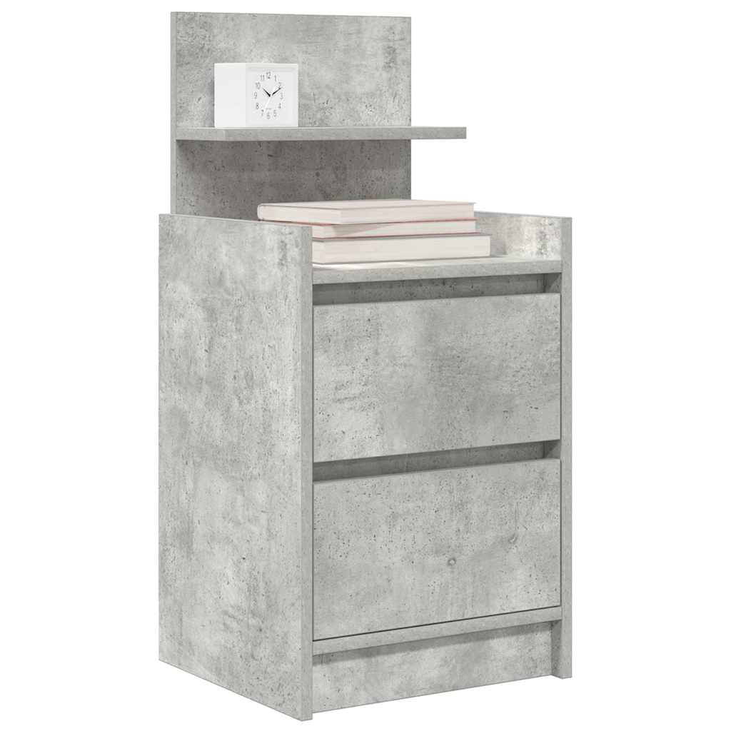 Noćni ormarić s 2 ladice beton siva 38x34x80 cm
