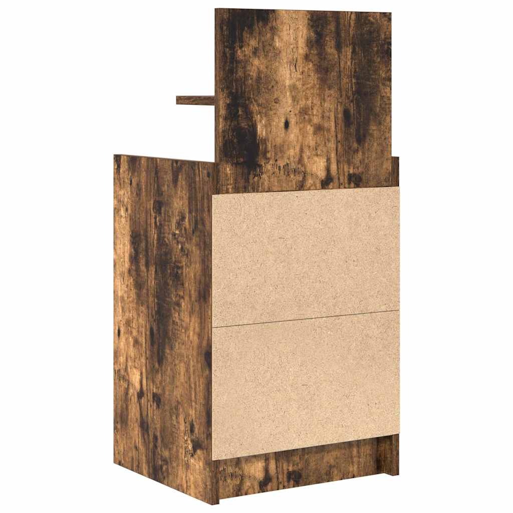 Noćni ormarići s 2 ladice 2 kom dimljeni hrast 38x34x80 cm