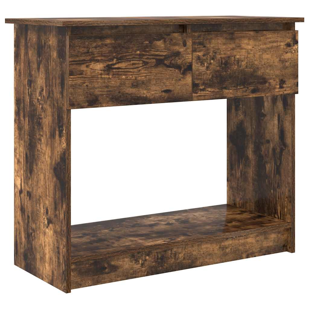 Konzolni stol s ladicama dimljeni hrast 85,5x38,5x74,5 cm