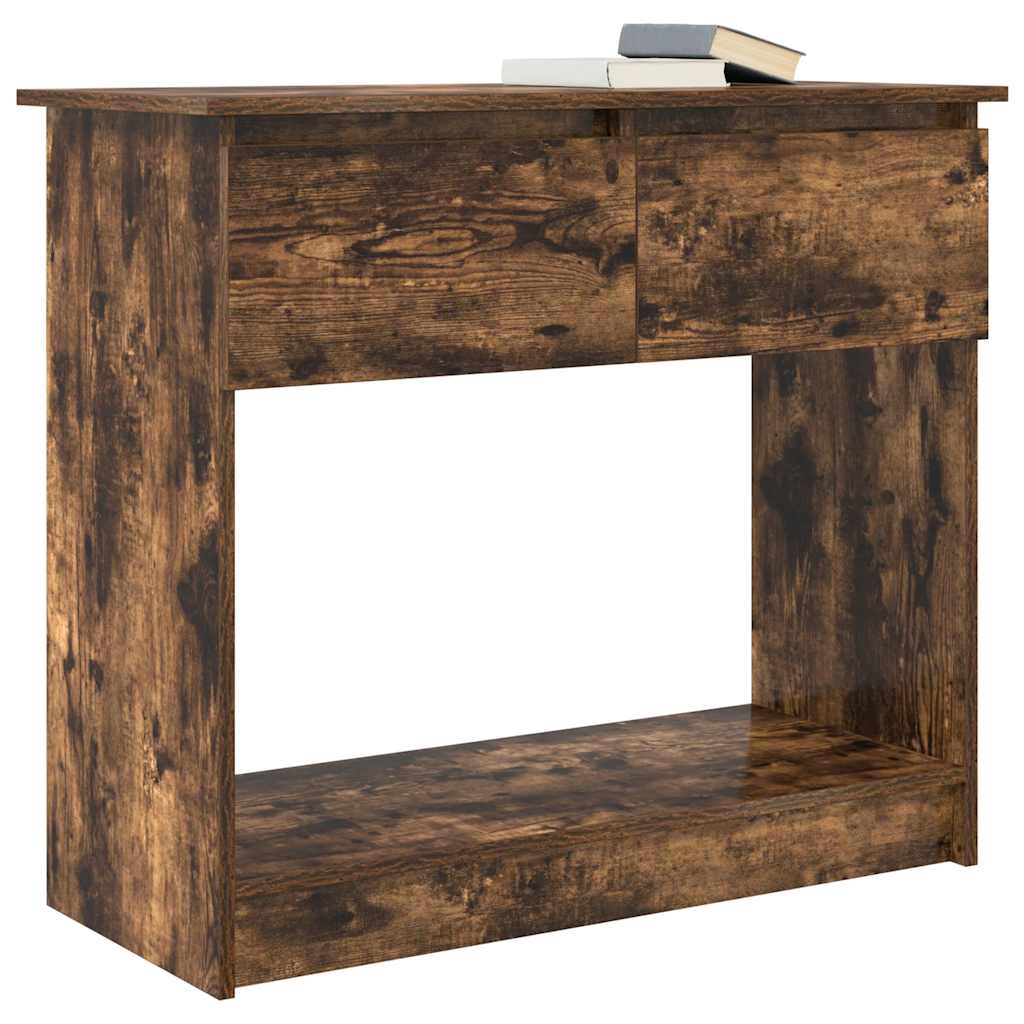 Konzolni stol s ladicama dimljeni hrast 85,5x38,5x74,5 cm
