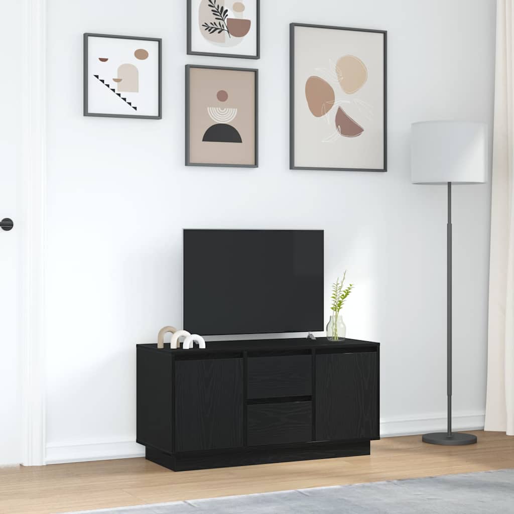 TV ormarić s LED svjetlima crni 100x41x50 cm
