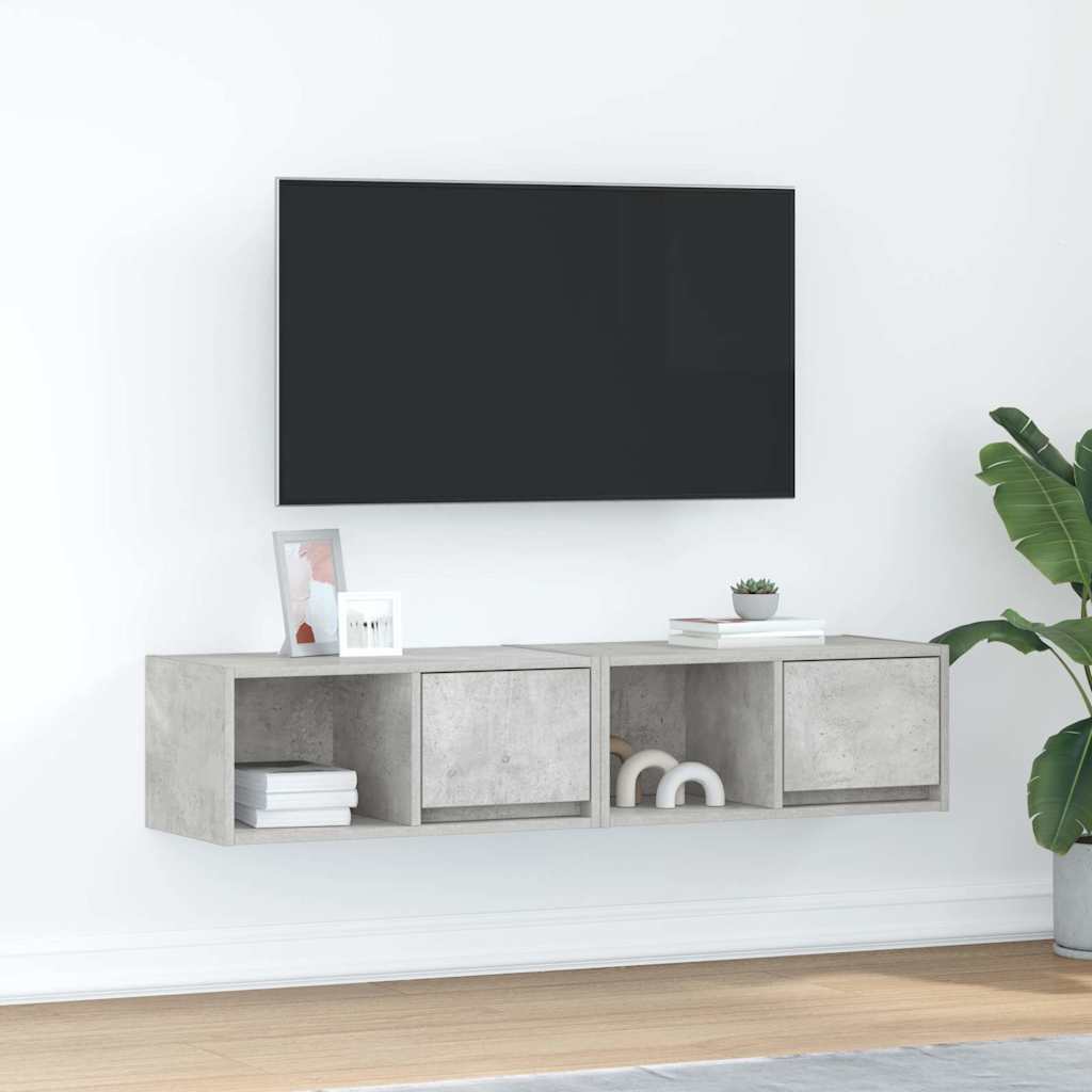 TV ormarići 2 kom boja betona 60x31x25,5 cm konstruirano drvo
