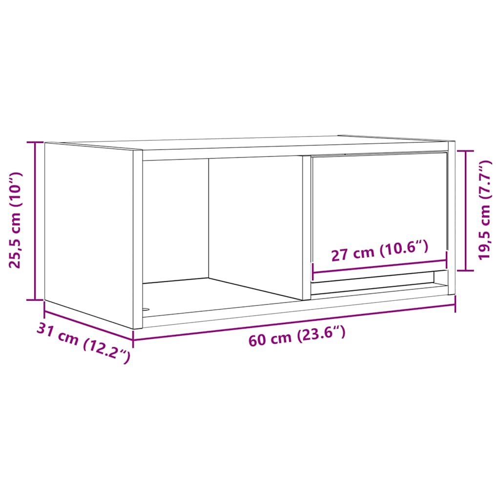 TV ormarići 2 kom boja dimljenog hrasta 60x31x25,5 cm drveni