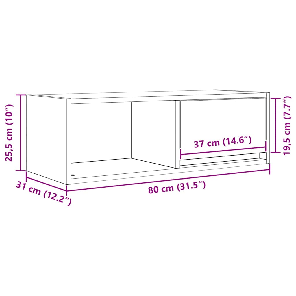 TV ormarići 2 kom crni hrast 80x31x25,5 cm konstruiranog drva