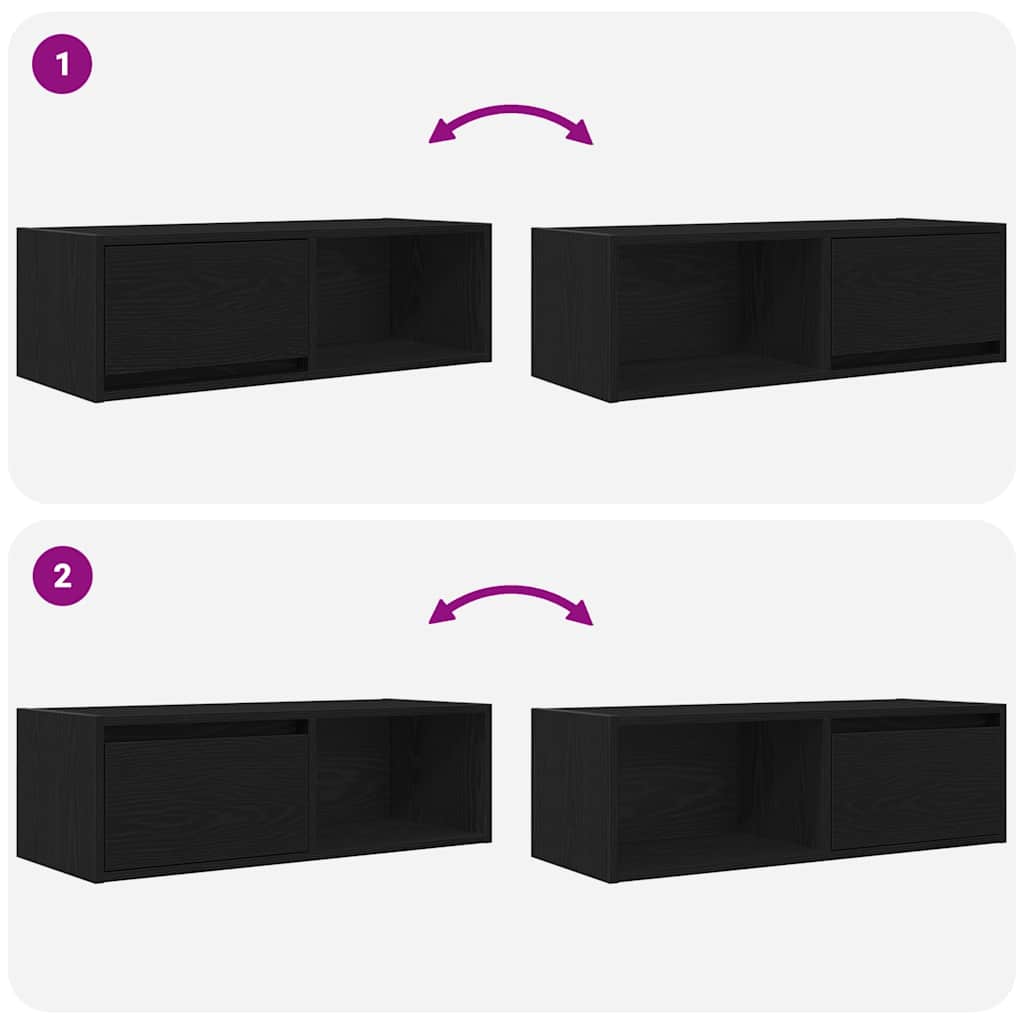 TV ormarići 2 kom crni hrast 80x31x25,5 cm konstruiranog drva