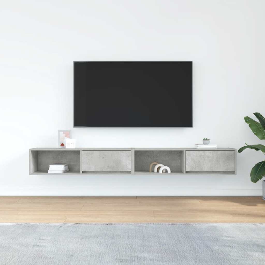 TV ormarići 2 kom boja betona 100x31x25,5 cm konstruirano drvo