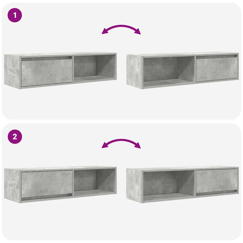 TV ormarići 2 kom boja betona 100x31x25,5 cm konstruirano drvo