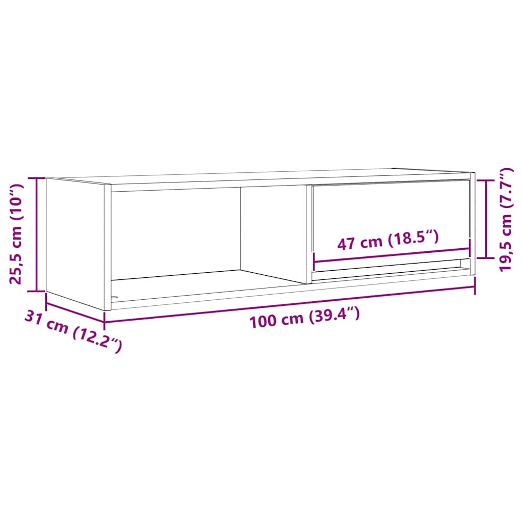 TV ormarići 2 kom staro drvo 100x31x25,5 cm konstruirano drvo