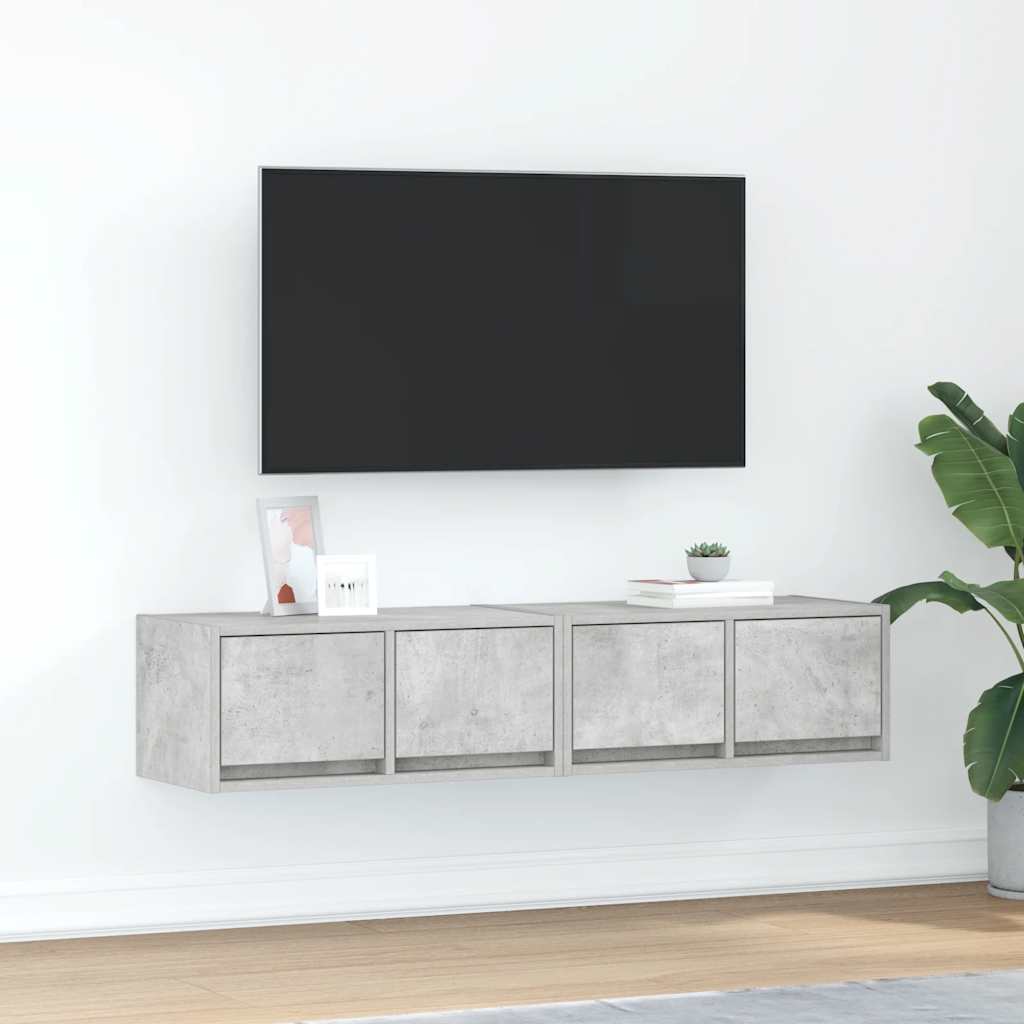 TV ormarići 2 kom boja betona 60x31x25,5 cm konstruirano drvo