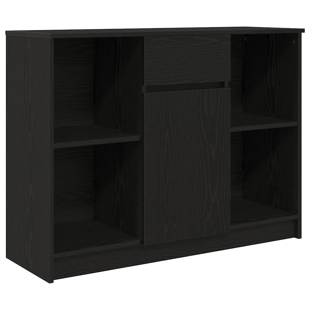 Komoda s ladicama crni hrast 101x35x76 cm konstruirano drvo