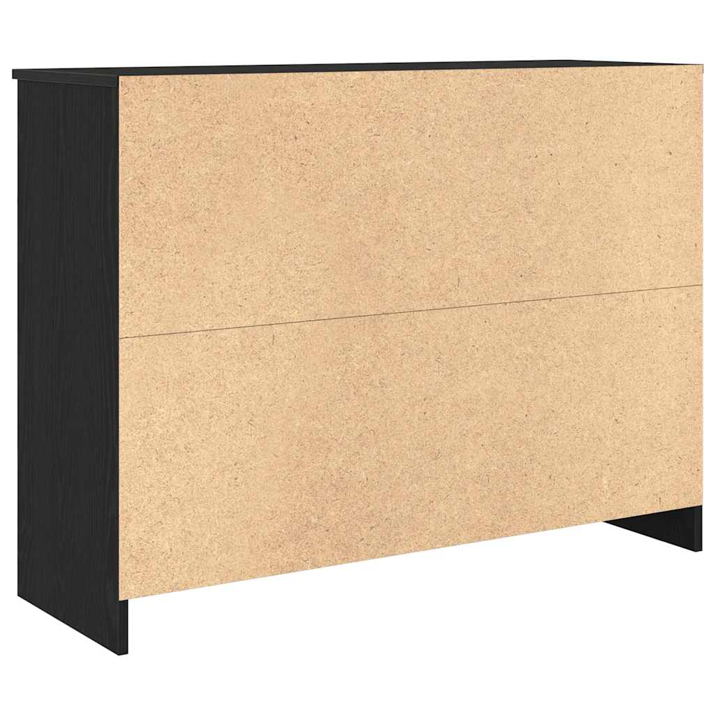 Komoda s ladicama crni hrast 101x35x76 cm konstruirano drvo