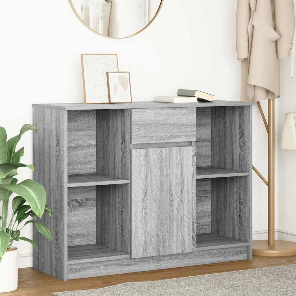 Komoda s ladicom siva sonoma 101x35x76 cm konstruirano drvo