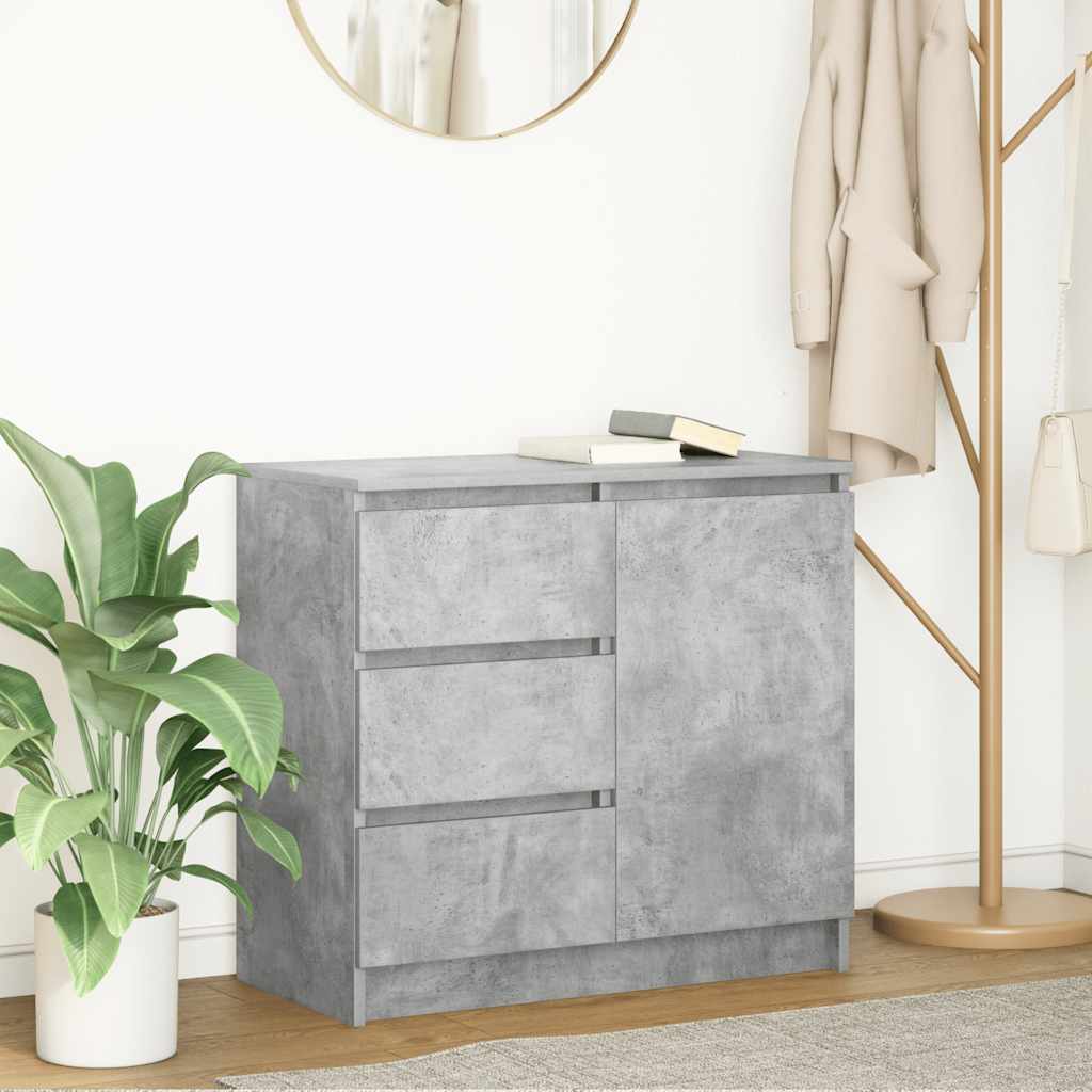 Komoda s ladicama beton siva 71x35x65 cm konstruirano drvo