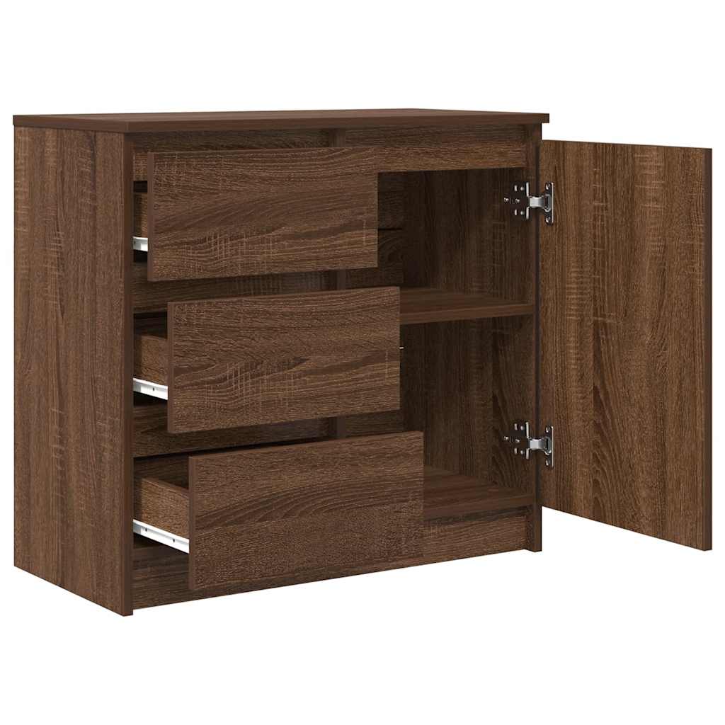 Komoda s ladicama smeđeg hrasta 71x35x65 cm konstruirano drvo