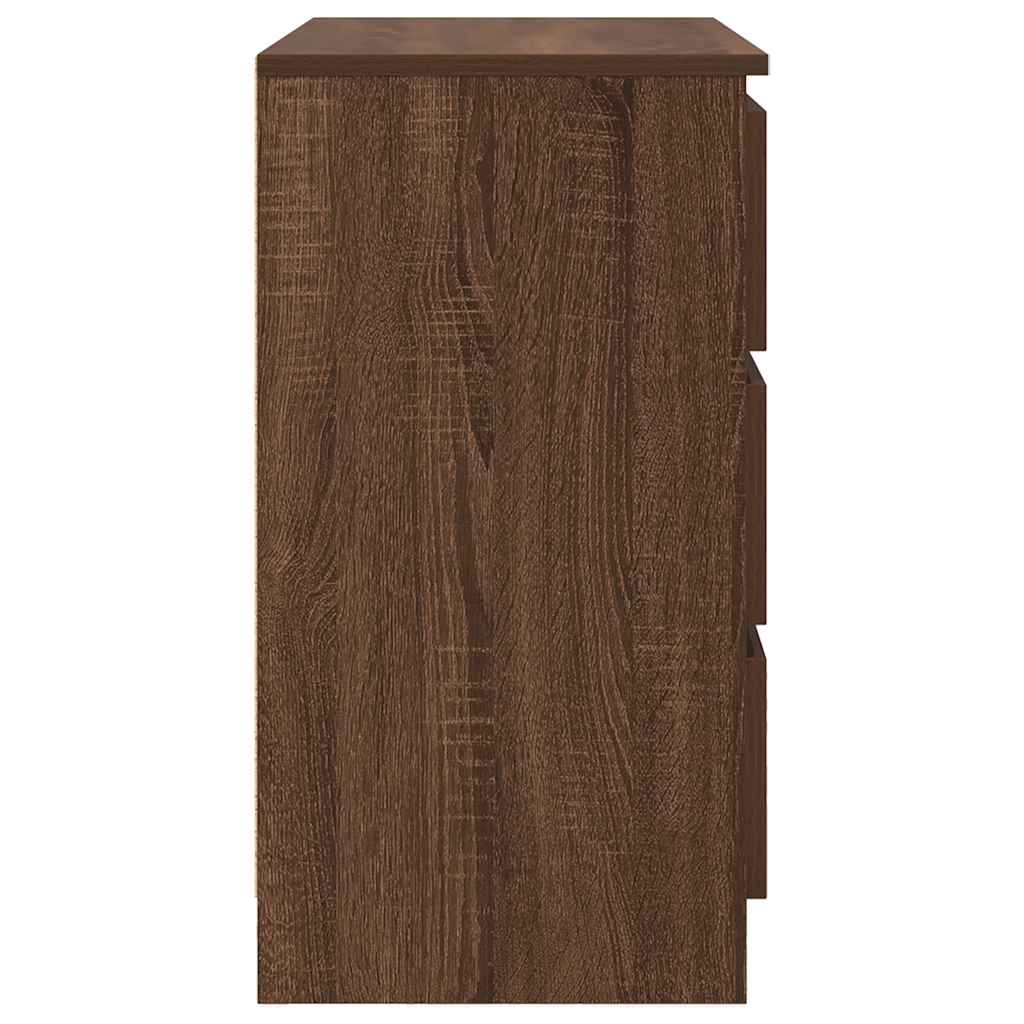 Komoda s ladicama smeđeg hrasta 71x35x65 cm konstruirano drvo