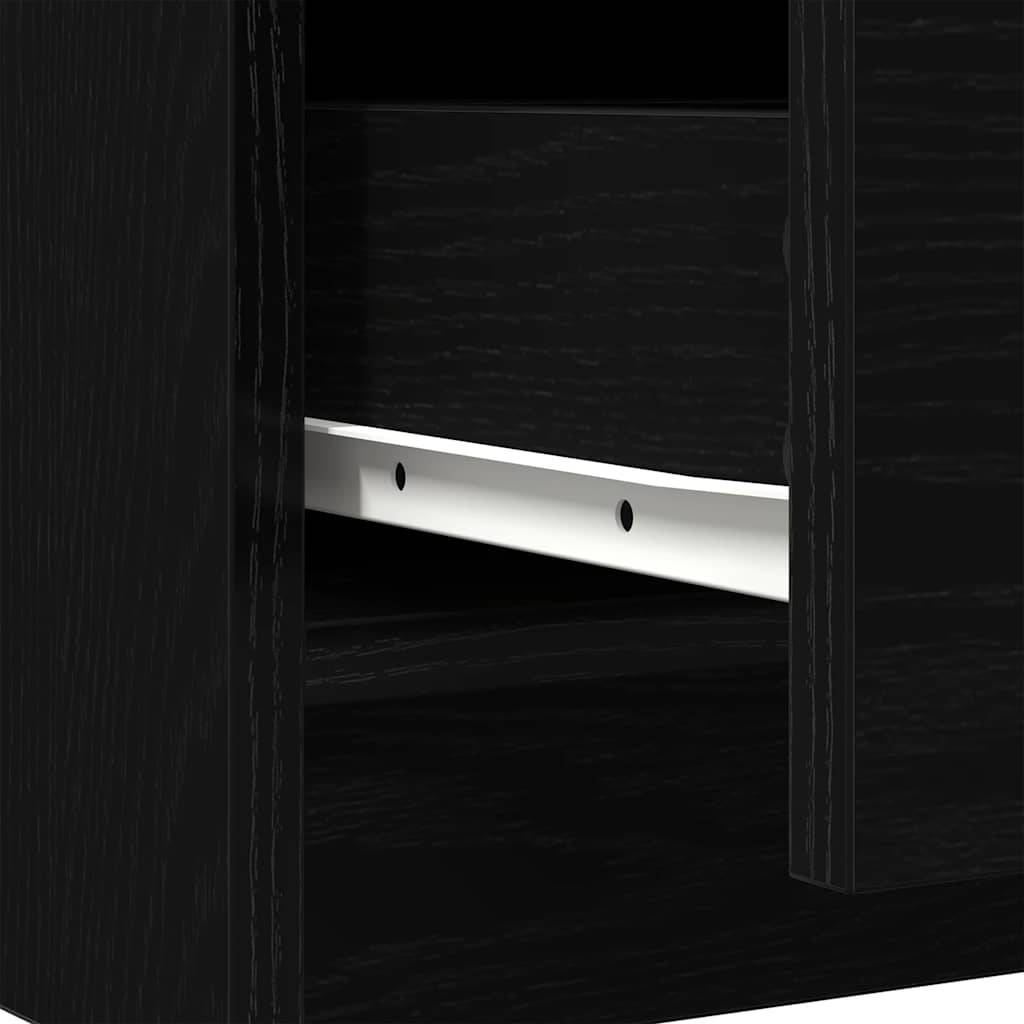 Komoda s ladicama crni hrast 71x35x84 cm konstruirano drvo
