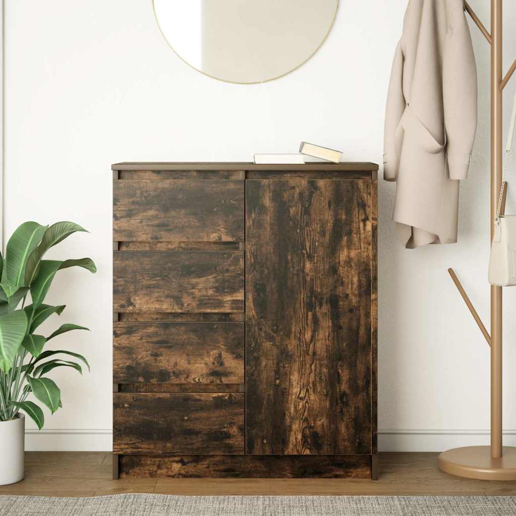 Komoda s ladicama dimljeni hrast 71x35x84 cm konstruirano drvo