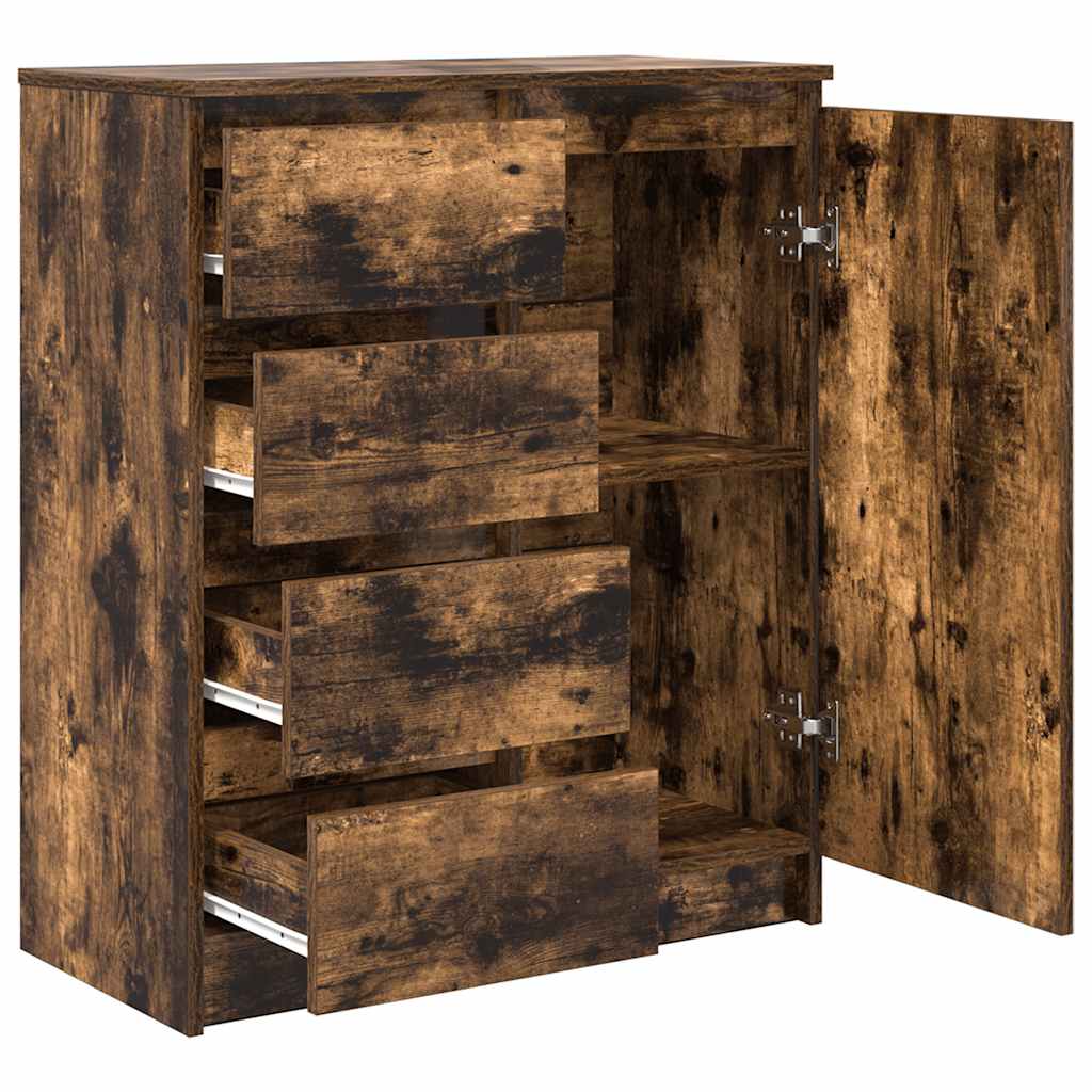 Komoda s ladicama dimljeni hrast 71x35x84 cm konstruirano drvo