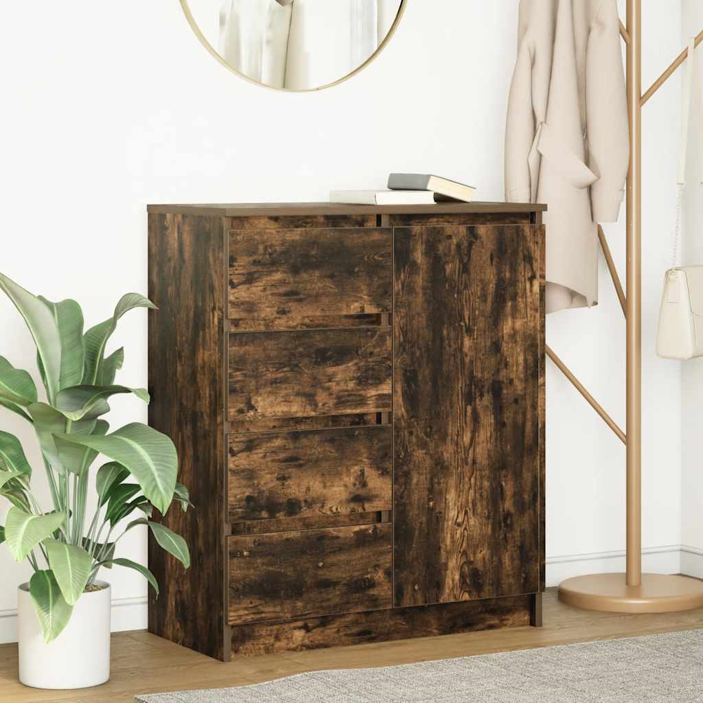 Komoda s ladicama dimljeni hrast 71x35x84 cm konstruirano drvo
