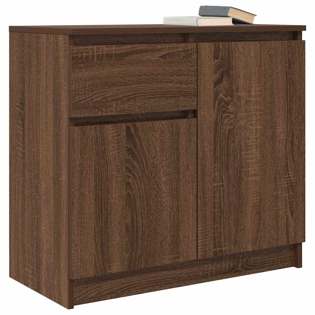 Komoda s ladicama smeđeg hrasta 71x35x65 cm konstruirano drvo