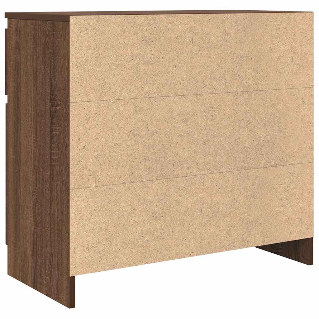 Komoda s ladicama smeđeg hrasta 71x35x65 cm konstruirano drvo