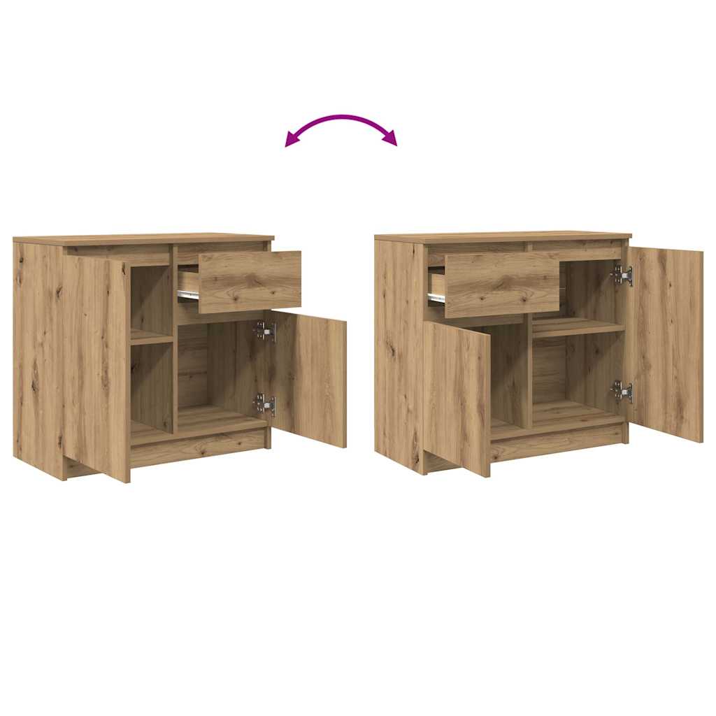 Komoda s ladicama artisan hrast 71x35x65 cm konstruirano drvo