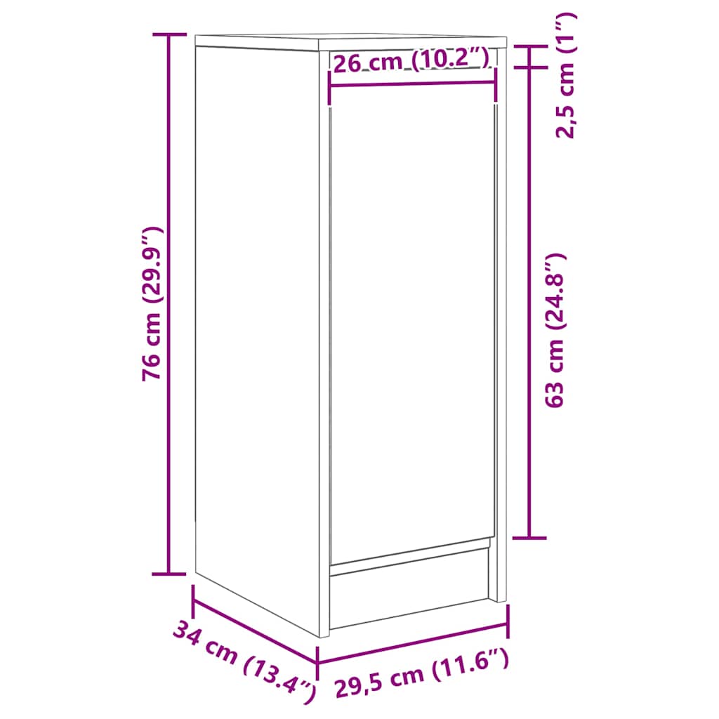 Komoda Artisan hrast 29,5x34x76 cm izrađeno drvo